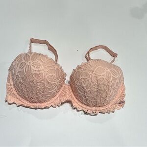Lace Push-Up Bra Victoria's Secret PINK Date Lace Push-Up Bra Peach nwt 32D